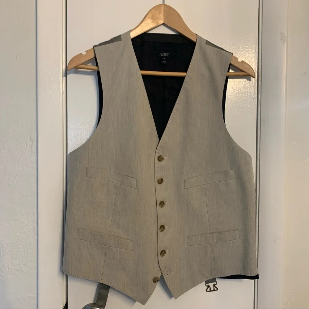 J.‎ Crew Men's Ludlow Striped Suit Vest Gray Size Small